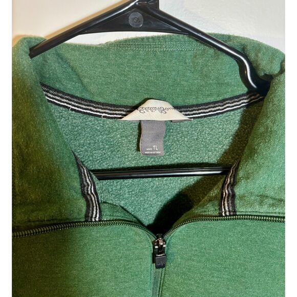 Eddie Bauer Men’s TL Green 1/4 Zip Pullover Sweatshirt Large Fleece Casual - Picture 2 of 4